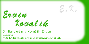 ervin kovalik business card